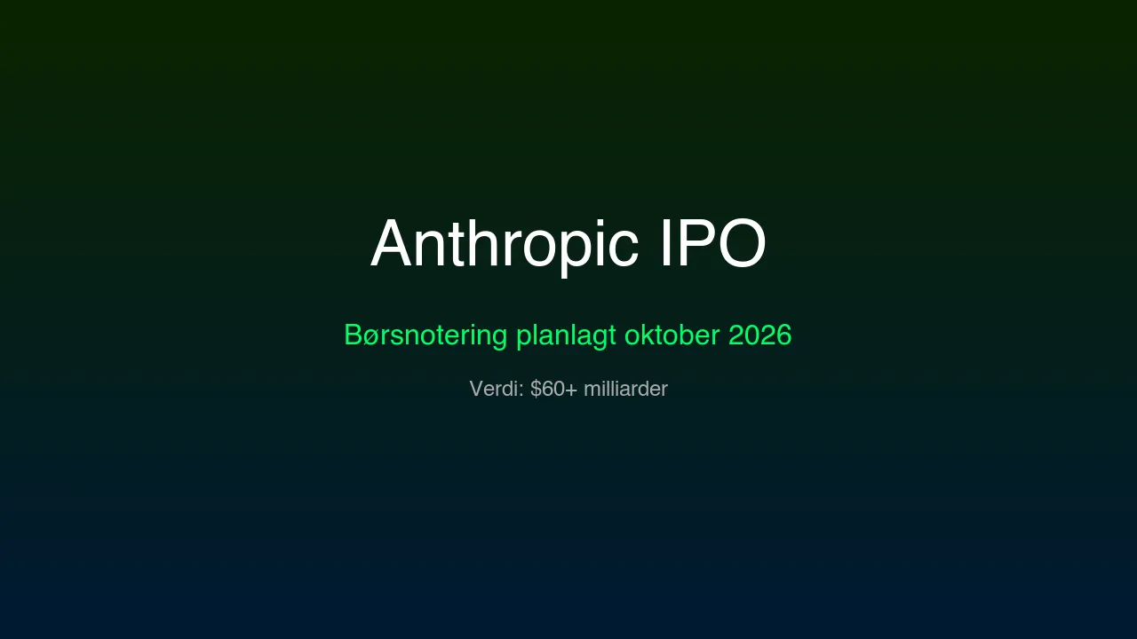 Anthropic vurderer børsnotering allerede i oktober